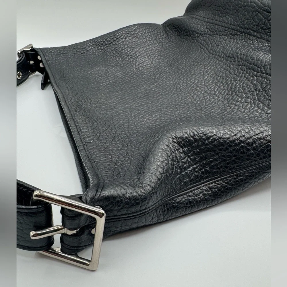 Coach Sara Black Textured Leather Shoulder Bag | Good Used Condition